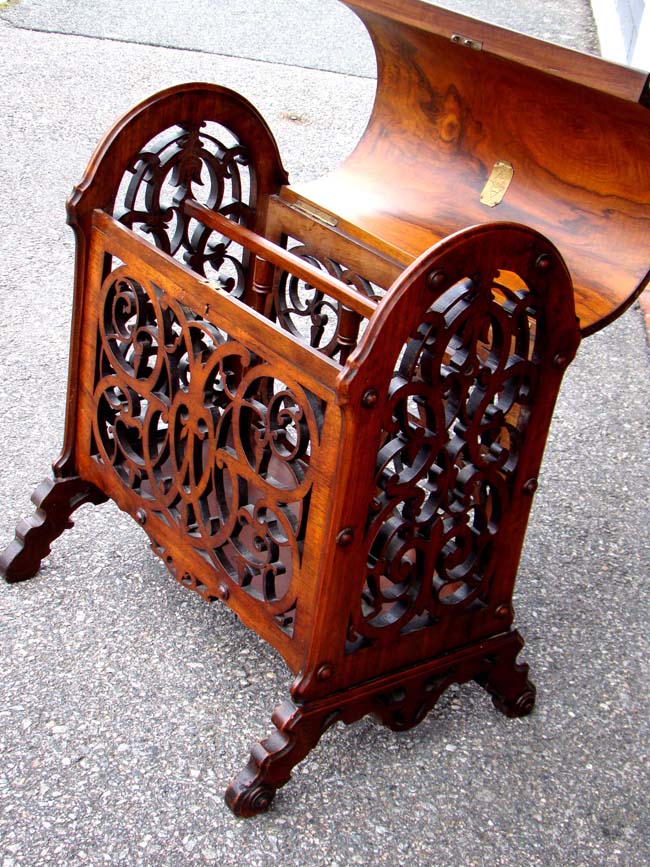 A Finely Carved English burled walnut 'Canterbury' circa 1850-1870 — image 2